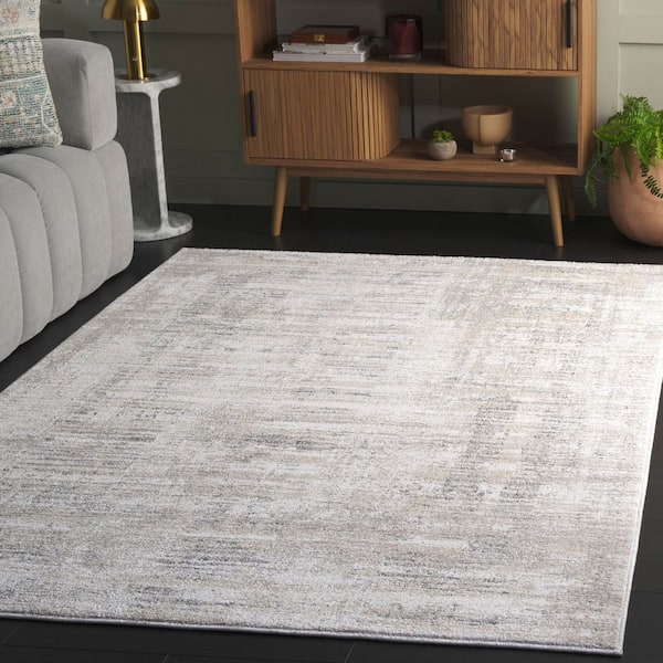 Northport 9 ft. x 12 ft. Ivory/Gray Abstract Distressed Area Rug