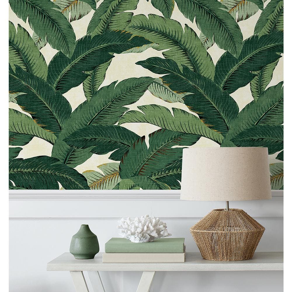 Aloe Green Tropical Palm Peel & Stick Wallpaper Roll