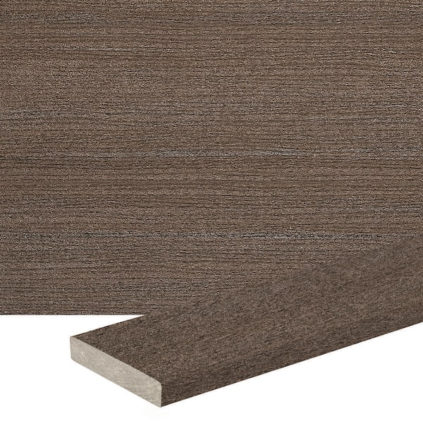 Composite Prime+ 5/4 in. x 6 in. x 16 ft. Square Dark Cocoa Composite Deck Board (Actual: 0.94 in. x 5.36 in. x 16 ft. )