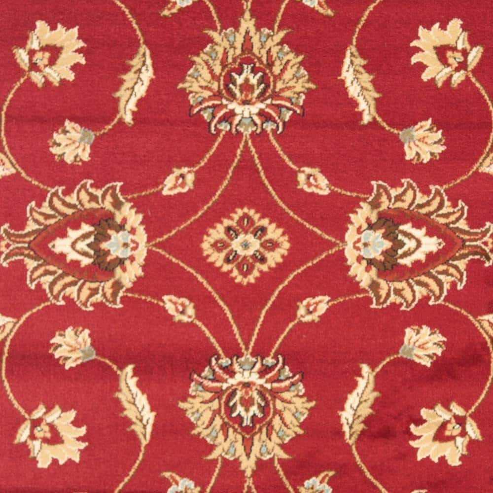 Red and Ivory 4' x 6' Synthetic Safavid Style Area Rug