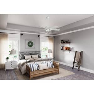 Crown Canyon II 52 in. LED Indoor Fresh White Ceiling Fan with Light Kit
