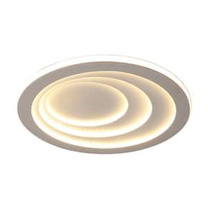 19.7 in. 1-Light White Acrylic Lampshade Integrated LED Flush Mount Ceiling Light