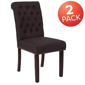 Brown Fabric Dining Chairs (Set of 2)