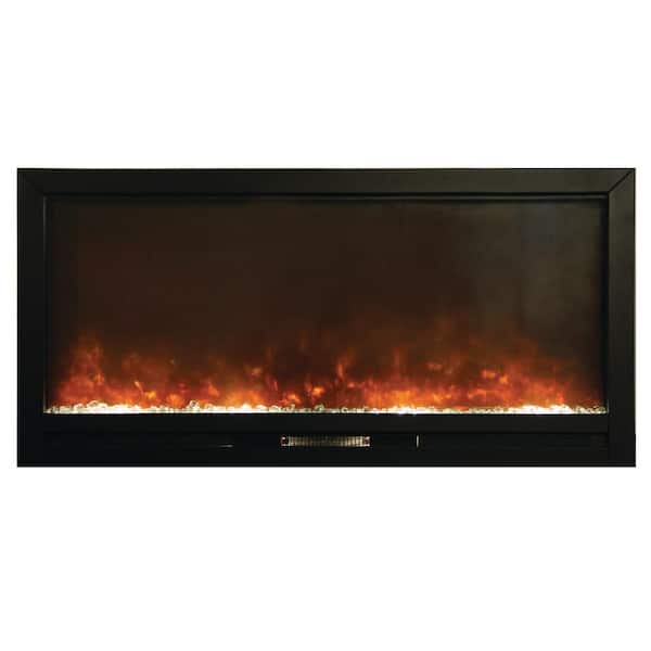 Unbranded Beautifier 50 in. Recessed Electric Fireplace in Black