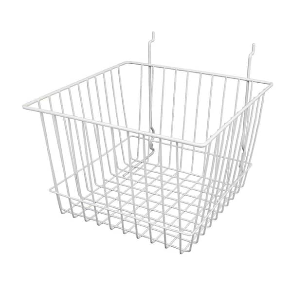 Econoco 12 in. W x 12 in. D x 8 in. H White Deep Wire Basket (Pack of 6)