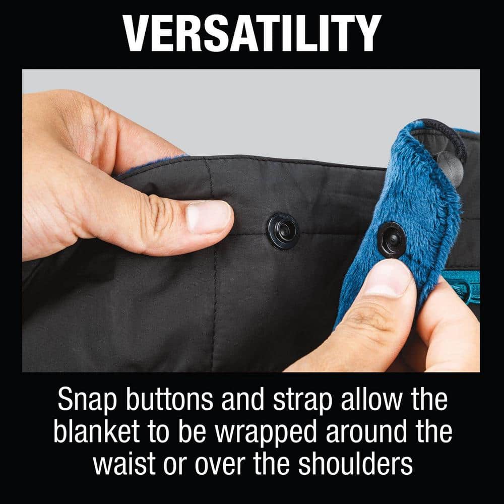 Black Polyester Hooded Heated Blanket with 3 Heat Settings