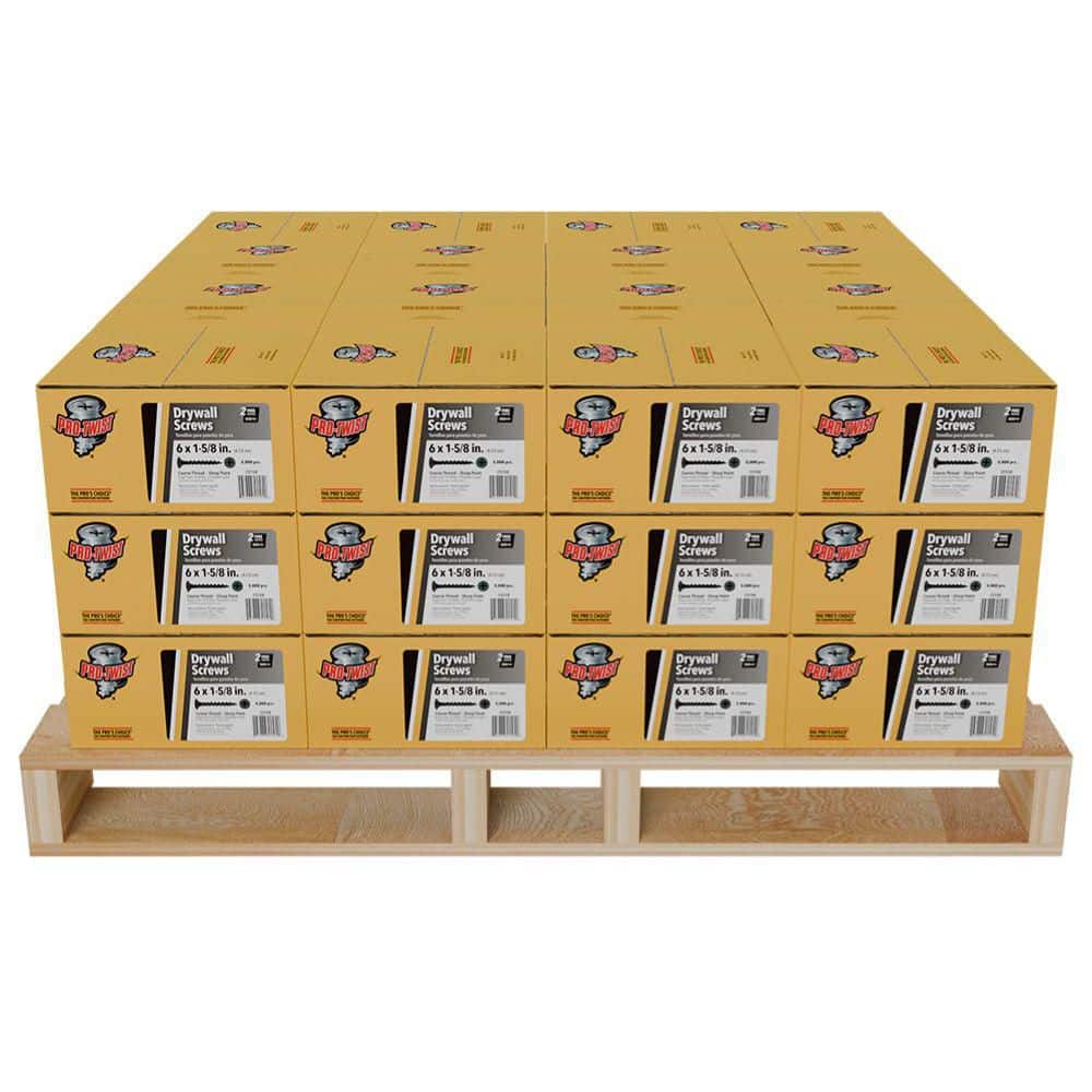 "#6 x 1-5/8 in. Phillips Bugle Head Coarse Thread Sharp Point Drywall Screws (5,000-Pack, 1 Pallet/48-Packs)" price history on PriceWatchPro