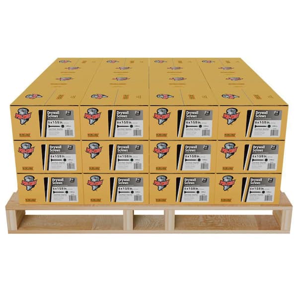 #6 x 1-5/8 in. Phillips Bugle Head Coarse Thread Sharp Point Drywall Screws (5,000-Pack, 1 Pallet/48-Packs)