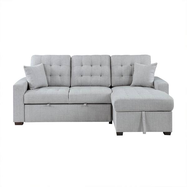 Fairborn 87 in. Straight Arm 2-piece Textured Fabric Sectional Sofa in ...