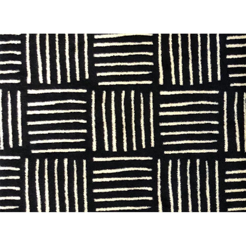 2 ft. x 3 ft. Black and Off White Abstract Machine Tufted Area Rug