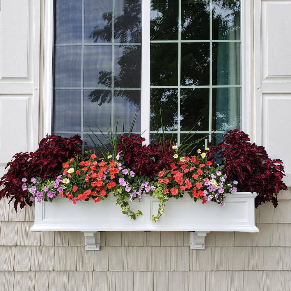 Fairfield White Polyethylene Self-Watering Window Box Planter
