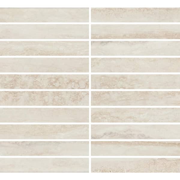 Daltile Calligo Almond 12 in. x 10 in. Glazed Ceramic Stacked Mosaic Tile (8.3 sq. ft./case)
