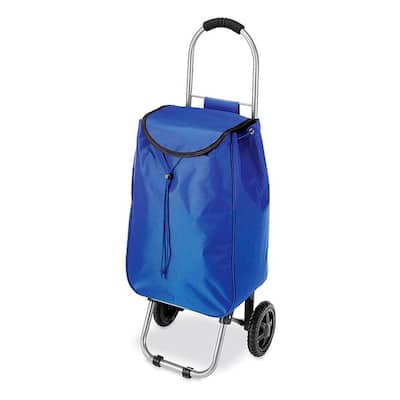 Utility Cart Collection 12.25 in. x 34 in. Rolling Bag Cart in Blue