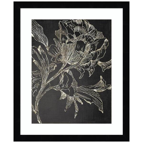 Amanti Art Golden Flower Folklore I by Asia Jensen 1-Piece Framed Giclee Abstract Art Print 17 in. x 14 in.
