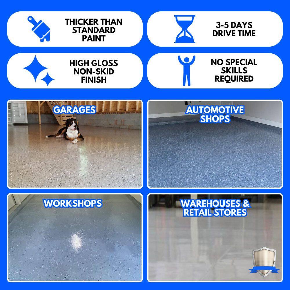 Designer Gray 300 Sq Ft Epoxy Garage Floor Kit