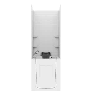Nova Heated Series 32 in. x 37 in. Right Side Drain Soaking Bathtub in White with 6 in. Tile Shower Wall Kit