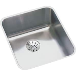 Lustertone Perfect Drain Undermount Stainless Steel 16 in. Single Bowl Kitchen Sink in Lustrous Satin