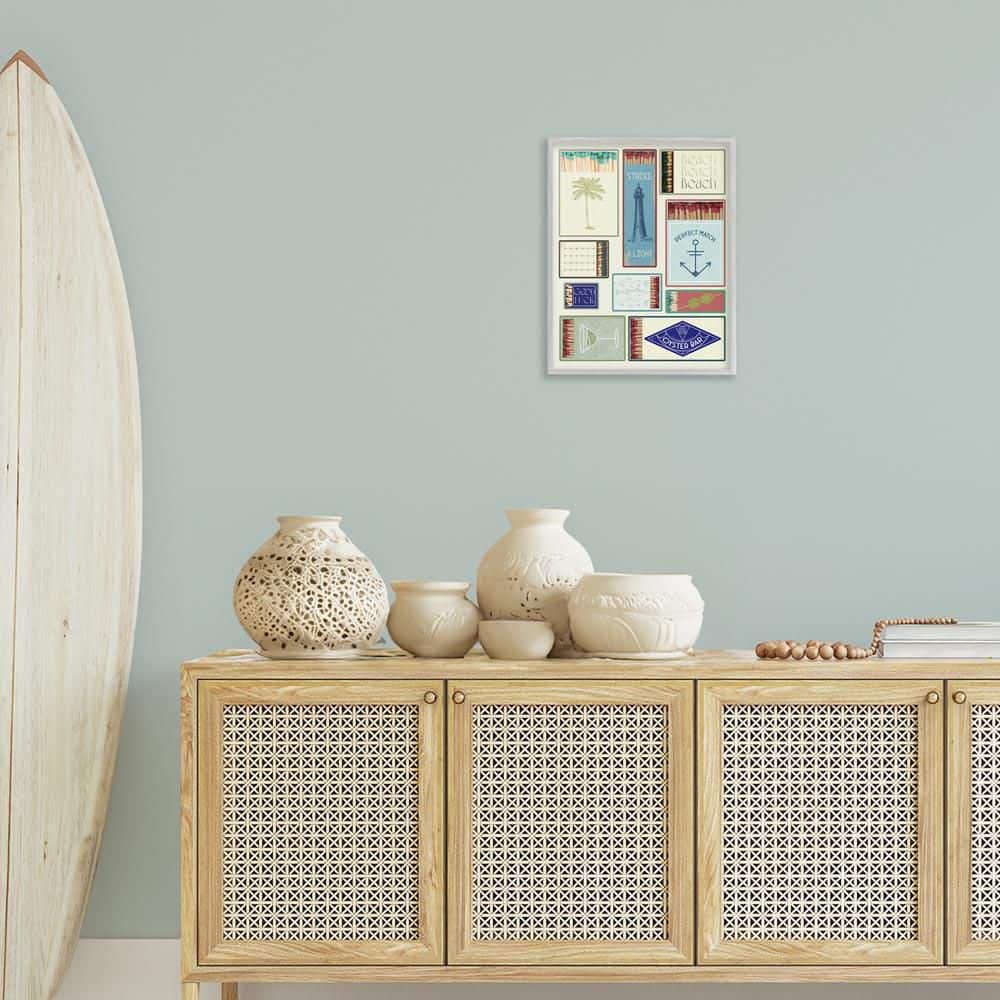 Nautical Theme Matchboxes by Lil' Rue Gray Framed Food Giclee Art Print 20 in. x 16 in. price history on PriceWatchPro