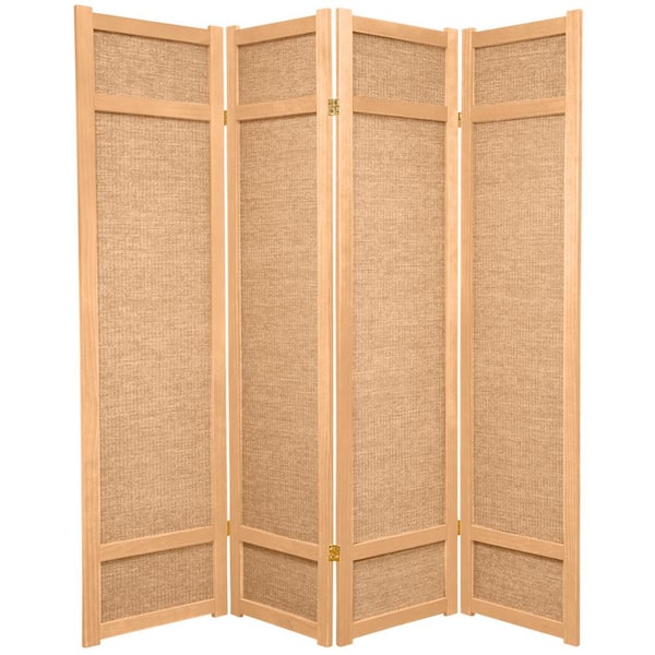 6 ft. Natural 4-Panel Room Divider