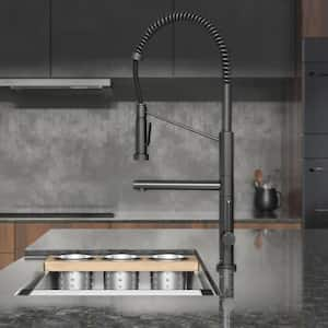 Novuet Single-Handle Pull-Down Sprayer Kitchen Faucet with Pot Filler in Gunmetal Grey