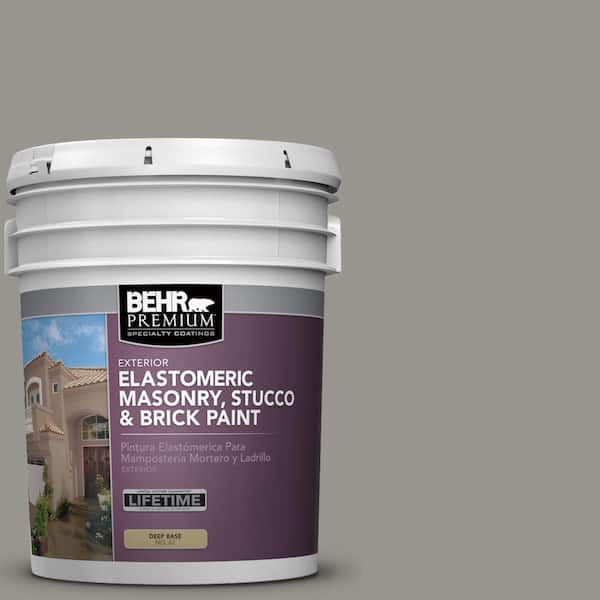 BEHR PREMIUM 5 gal. #N360-4 Battleship Gray Elastomeric Masonry, Stucco ...