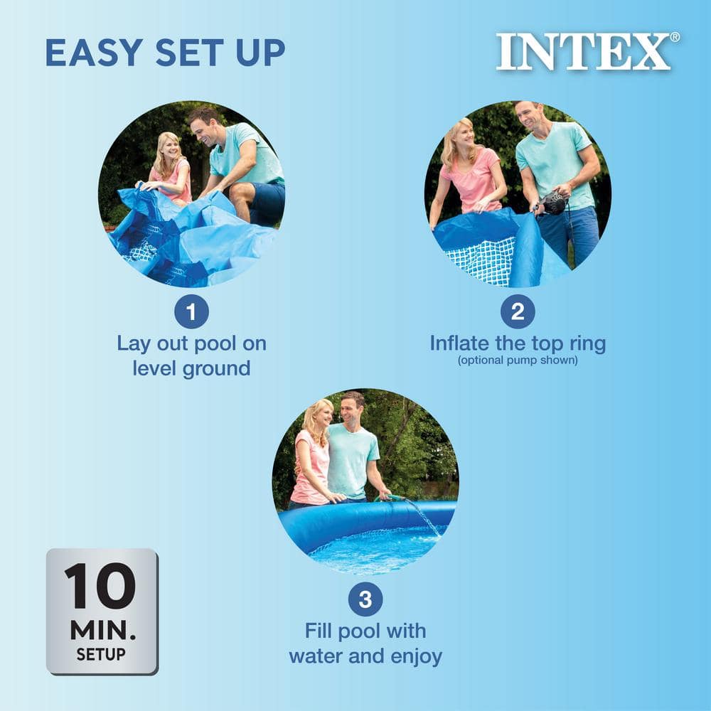 Intex Blue Inflatable Round Above Ground Swimming Pool