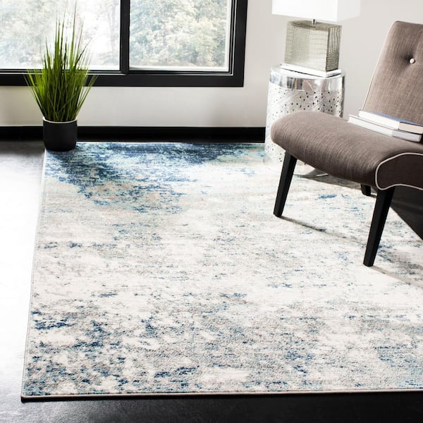Jasper Gray/Blue 8 ft. x 10 ft. Geometric Area Rug