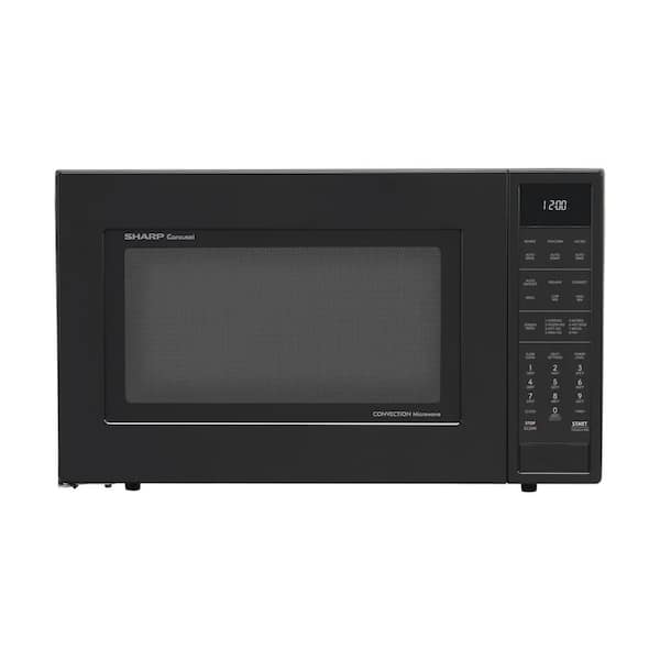 24.6 in. Electric Microwave in Black with Convection