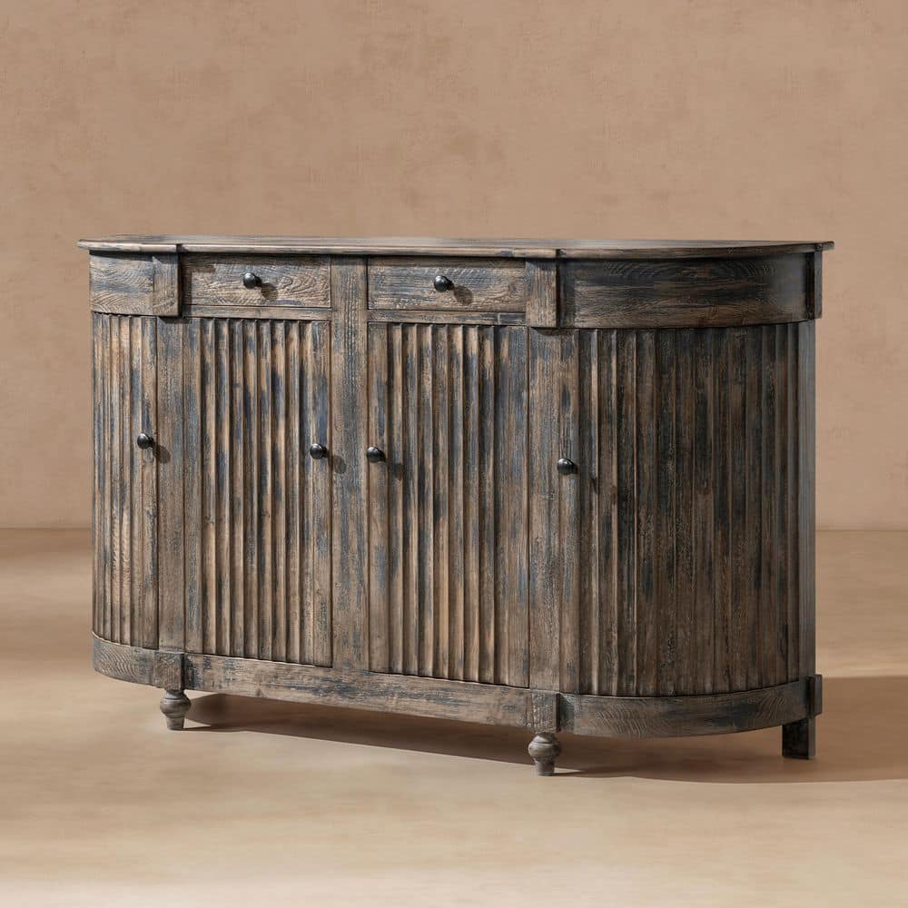 Camille 72 in. Vintage Blue Reclaimed Pine Wood Side End Table