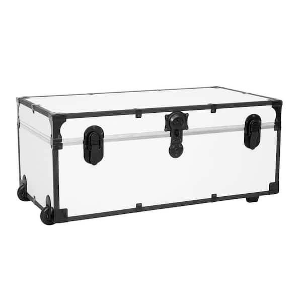 Seward Trunks Seward Rover 32 in. x 13.25 in. x 17.75 in. Trunk with Wheels and 1-Carry Handle, White