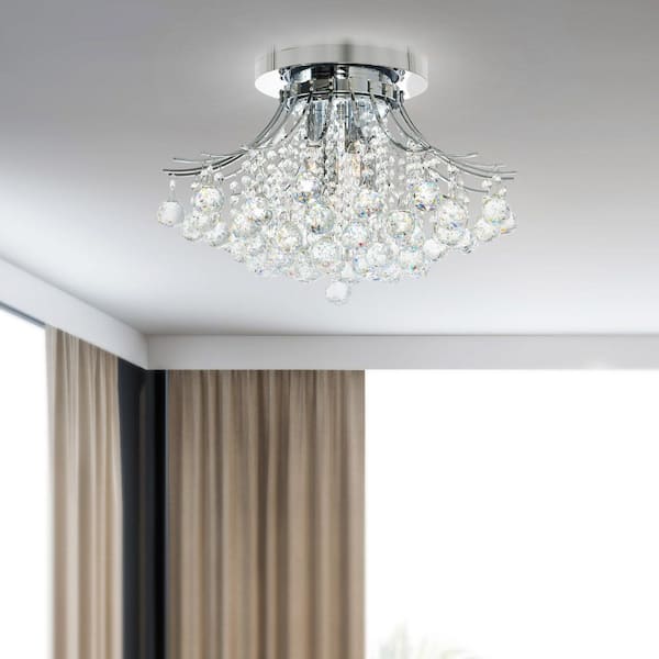 Princess 6 Light Flush Mount With Chrome Finish