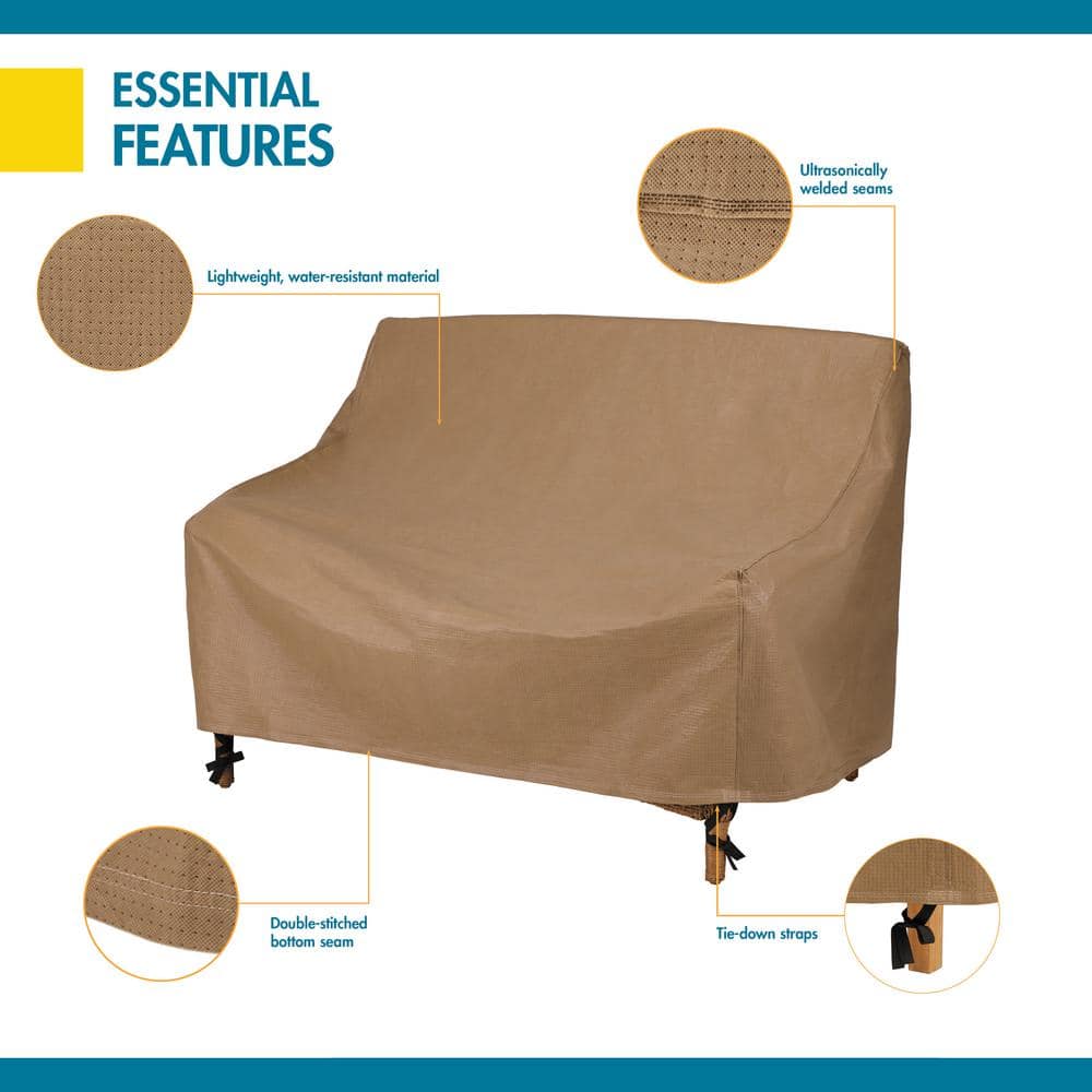 Beige Water-Resistant Patio Loveseat Cover, 54 Inch