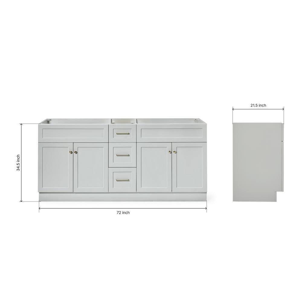Hamlet 72" Gray Double Freestanding Vanity Cabinet