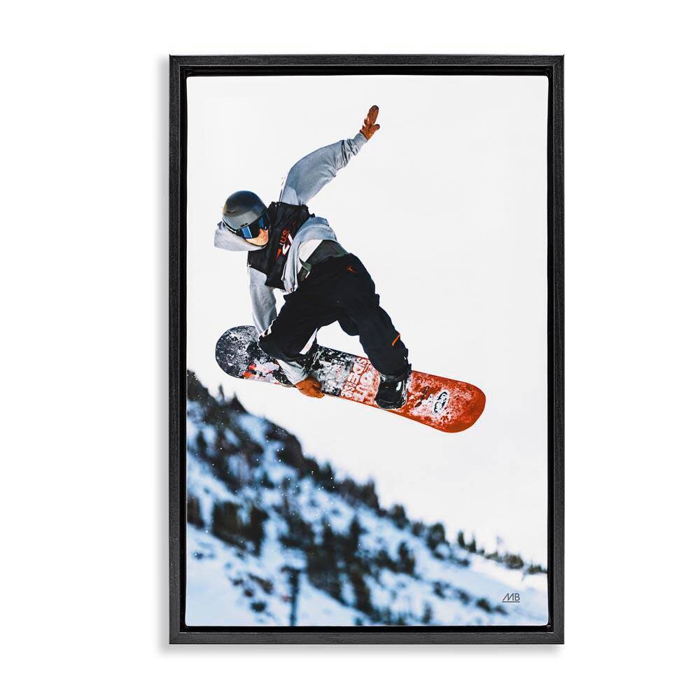 Winter Snowboard Jumps by Max Blakesberg Studios Black Floater Frame Sports Graphic Art Print 25 in. x 17 in. price history on PriceWatchPro