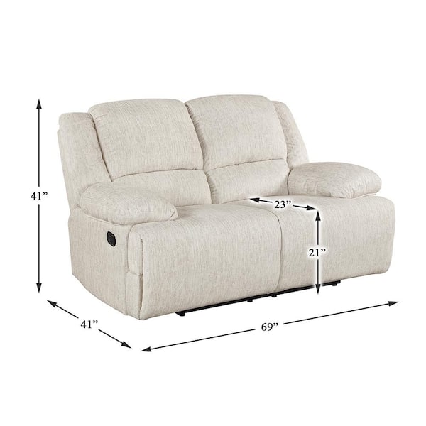 Lazzara Vortex 69 in W Microfiber Fabric 2-Seater Manual Double