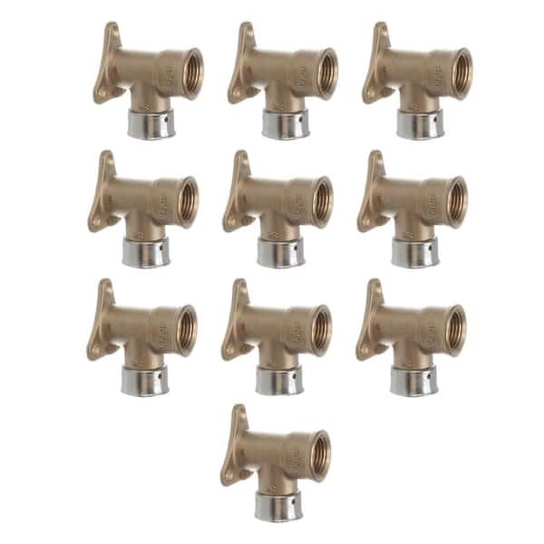 Viega PureFlow 3/4 in. Press x 1/2 in. FPT Zero Lead Bronze 90° Drop Ear Elbow (10-pack)