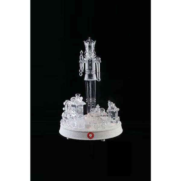 Home Accents Holiday 13 in. Crystalline Nutcracker With Turning Train and LED Illumination