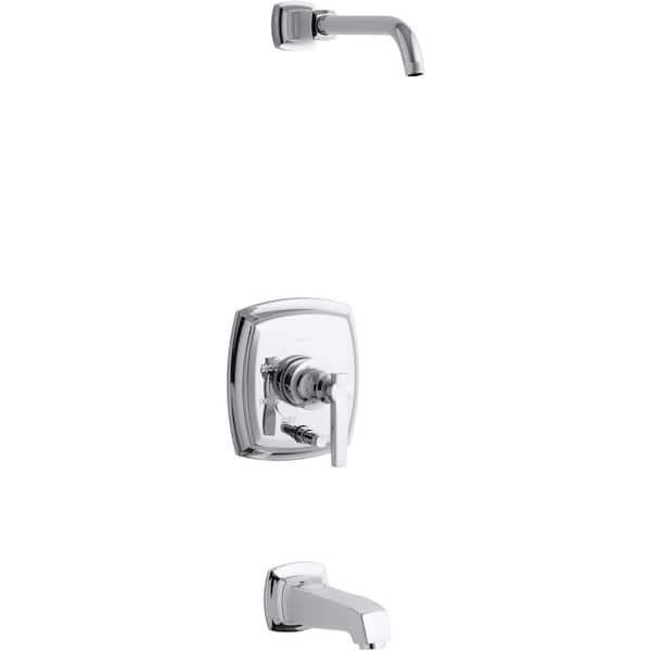 KOHLER Margaux Lever 1-Handle Wall-Mount Trim Kit in Polished Chrome with Push Button Diverter (Valve Not Included)
