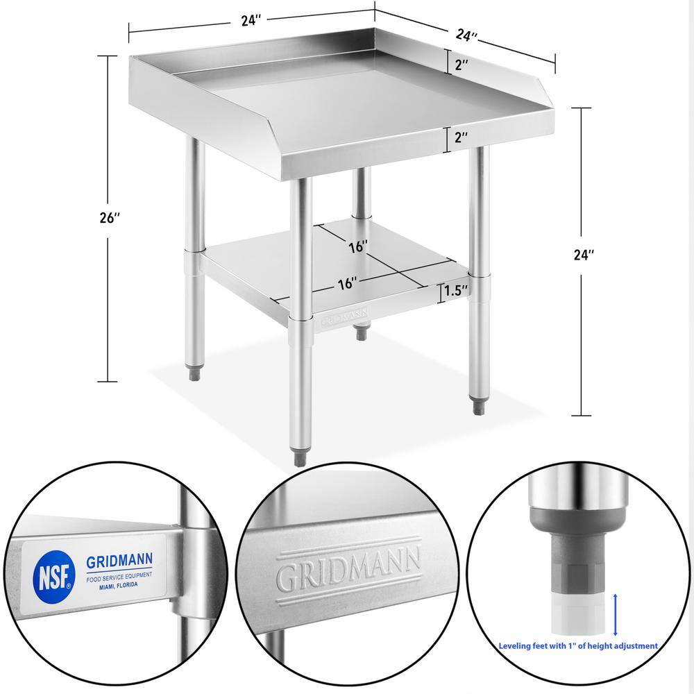 24" Cream & Stainless Steel Commercial Kitchen Prep Stand
