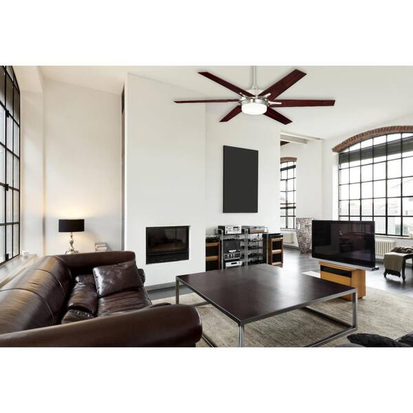 LED Indoor Brushed Nickel Ceiling Fan 