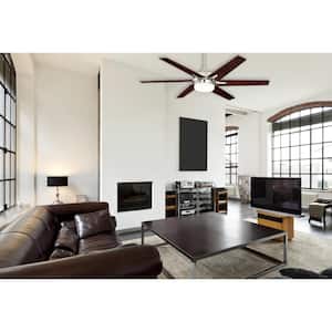 Cayuga 60 in. LED Indoor Brushed Nickel Ceiling Fan with Remote Control