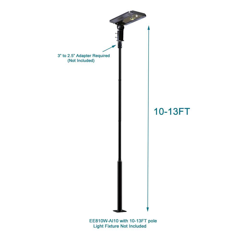 Elegant Black Extendable Outdoor Light Post with Powder Coated Finish