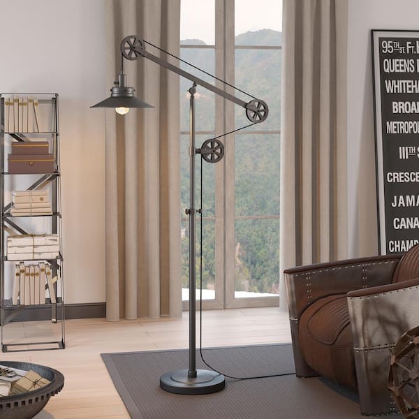 pulley system floor lamp