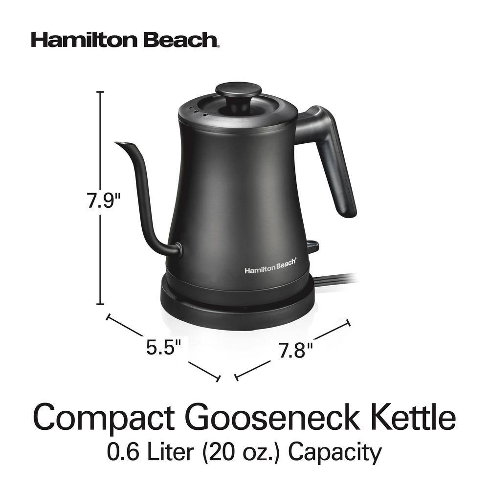Hamilton Beach Black Stainless Steel Gooseneck Electric Kettle