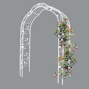 59 in. x 98.4 in. Metal Garden Arch Assemble Freely with 8 Styles Garden Arbor Trellis Climbing Plants Support, White