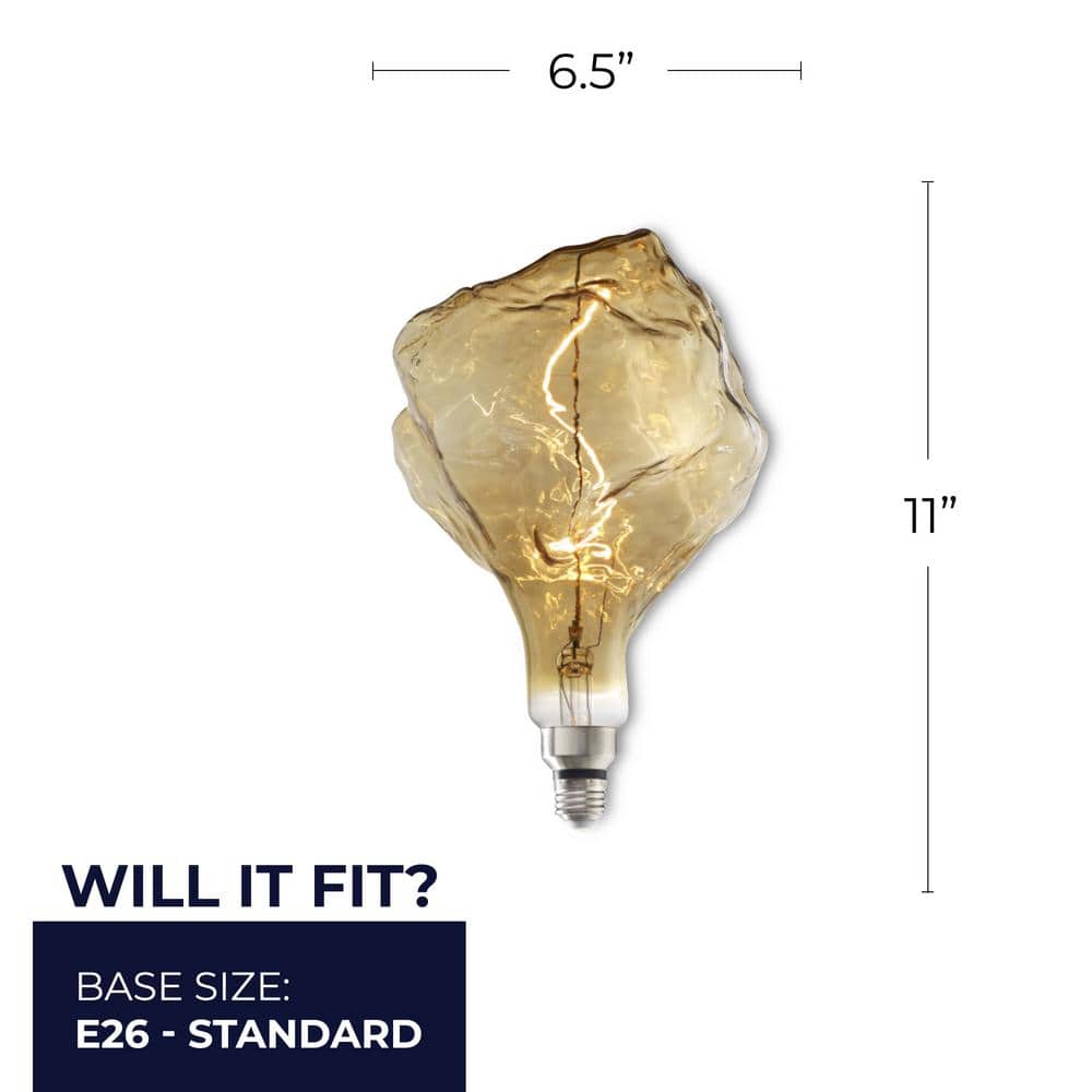 Amber Iceberg Antique Dimmable LED Edison Bulb, 60 Watt Equivalent