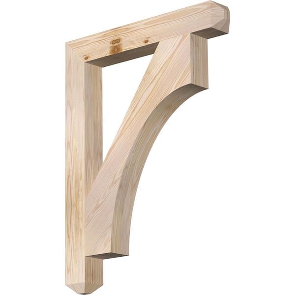 Ekena Millwork 3.5 in. x 34 in. x 26 in. Douglas Fir Westlake Craftsman Smooth Bracket