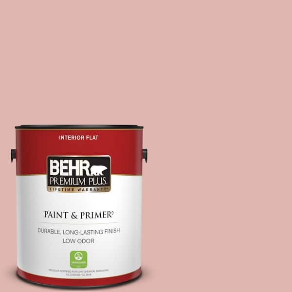 BEHR PREMIUM PLUS 1 gal. #S160-2 Pink Quartz Flat Low Odor Interior Paint & Primer