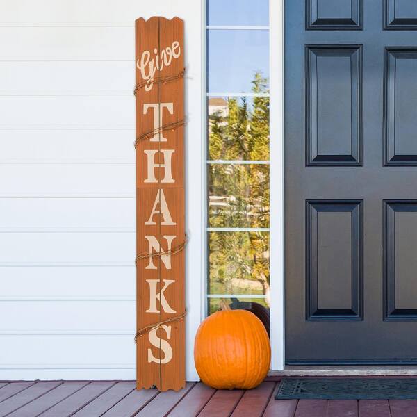 Glitzhome 24 in. L Metal Happy Thanksgiving Wall Decor 2006000082 - The  Home Depot