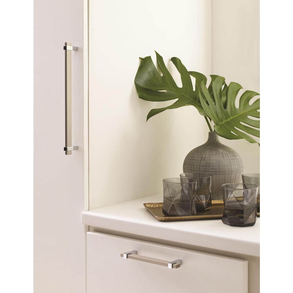 Silver Champagne and Polished Chrome Modern Cabinet Pull Bar